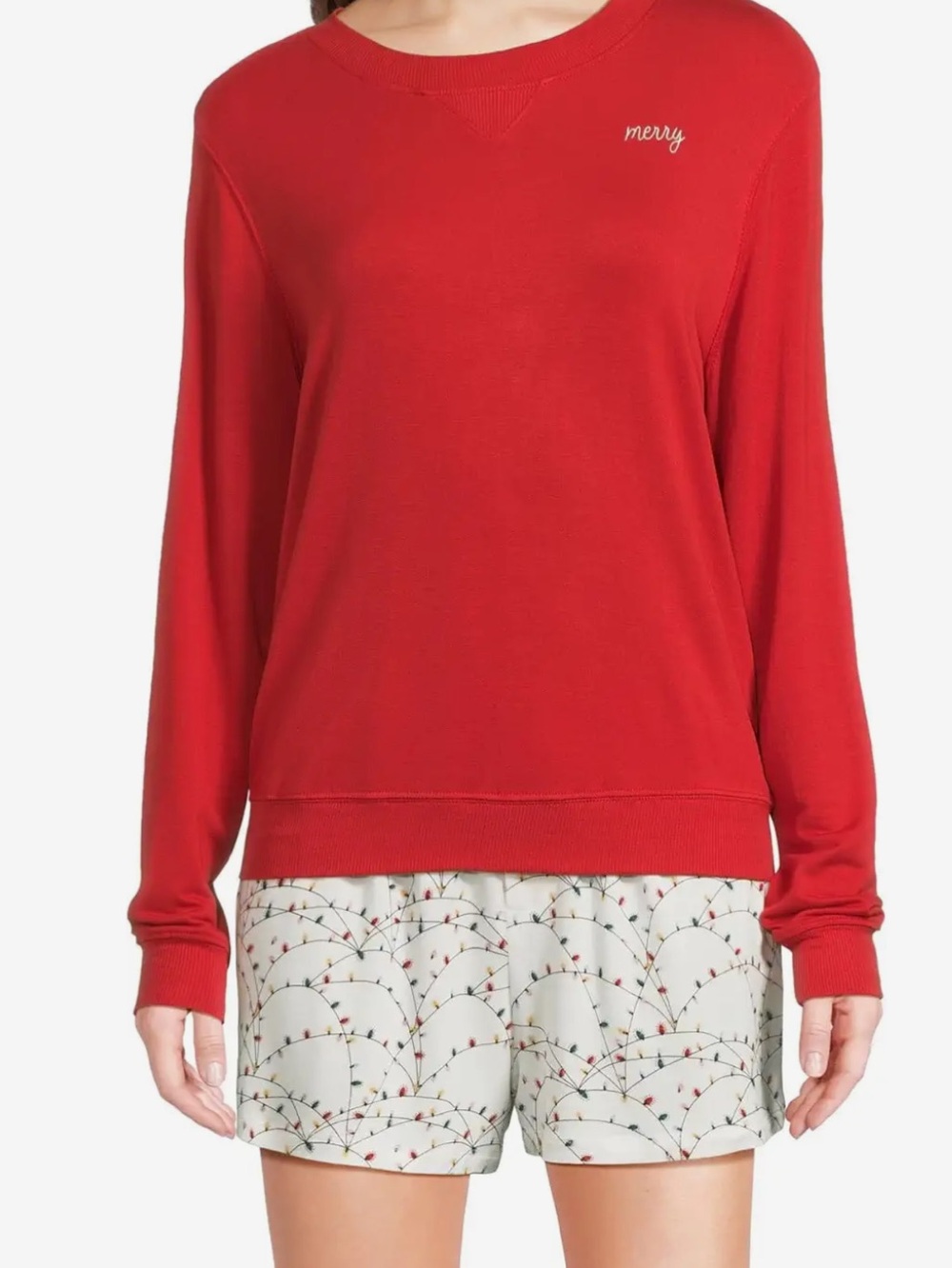 HONEYDEW Sugar Sweetheart Long Sleeve Shortie Set, Red  MEDIUM, NEW tags